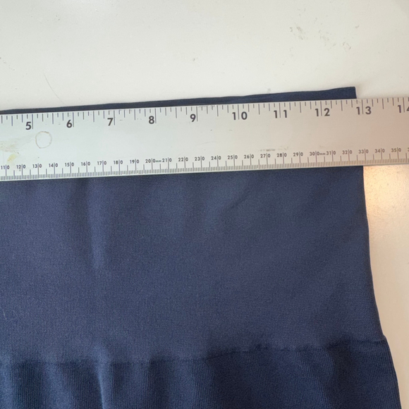 Spanx Seamless Leggings Womens 1X Plus Blue Side Zip High Rise Cropped Athletic - Picture 6 of 10